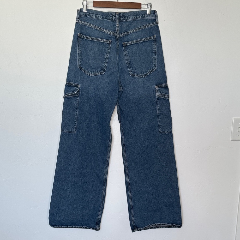 AGOLDE Minka Cargo Wide Leg High Rise Jeans Path Wash Size 29 - Picture 6 of 9